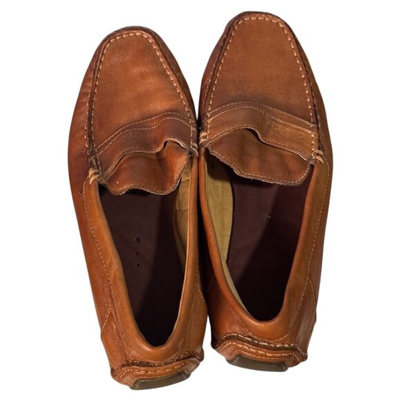 Calvin Klein Mens leather Brown Square Toe Loafers‎ G12 - Picture 2 of 7